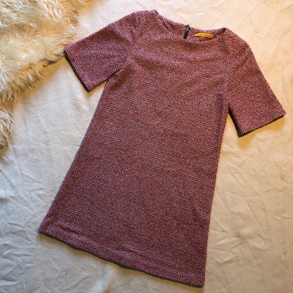Alice + Olivia Red Knit Short Sleeve Dress